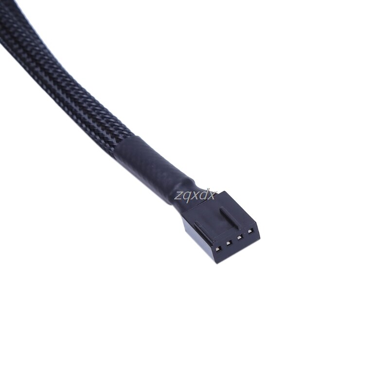 Cable adaptador de extensión de ventilador de refrigeración, conector PWM de 4 pines con manga divisora en Y de 1 a 2 vías para CPU o ventilador de caja de ordenador Z09