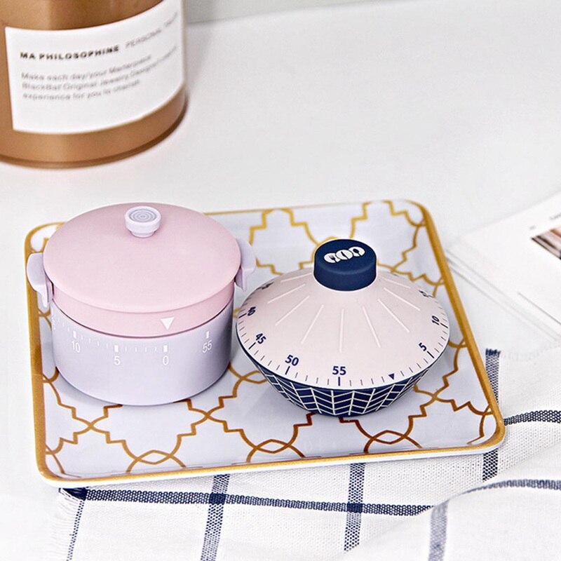 Kitchen Timer Pot Kettle Shape 60 Minutes Mechanical Timer Countdown Timer Alarm Clock Reminder for Cooking Gadgets