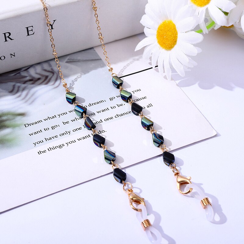 neue Kristall Perlen Ketten Für Maske Masking Sonnenbrille Gläser Perle Kette Brillen Brillen Lanyard: 18