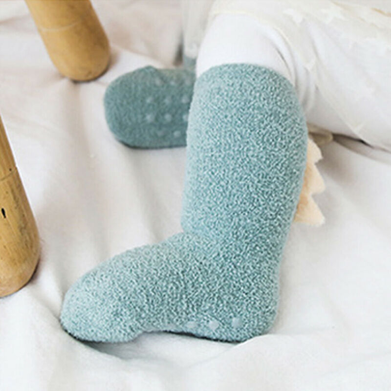 Bas antidérapants en coton pour bébé | Mignons, hautes pour les genoux, longs jambières unisexes pour enfants