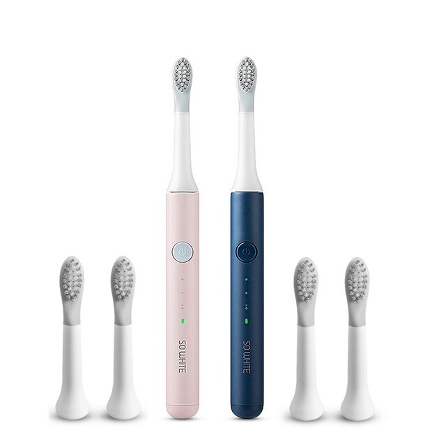 XIAOMI Electric Toothbrush X3 Sonic Toothbrush Couples Enhanced Adult Toothbrush Whitening Teeth Waterproof EX3 Wireless 25days: PinkBlue4Head