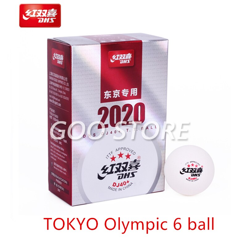 DHS DJ40 + 3-Star TOKYO Games ITTF 3 Star D40 +, pelota de tenis de mesa de plástico ABS con costuras, bolas de Ping Pong: TOKYO Olym 6 ball