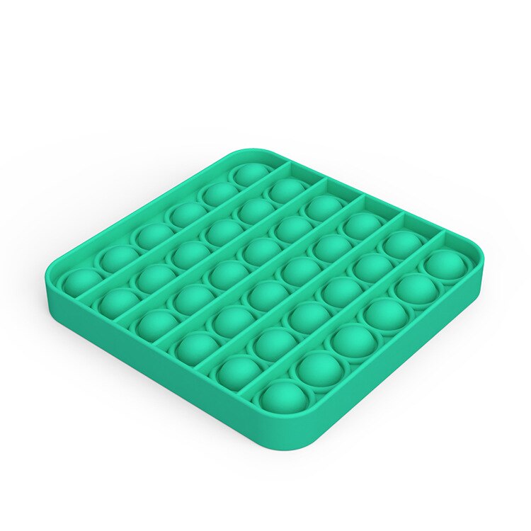 Silicone Push pop Poke pop Bubble Sensory Fidget Toy, Pop It Fidget Toy, Squeeze Sensory Toy, Reliever Stress: Square Green