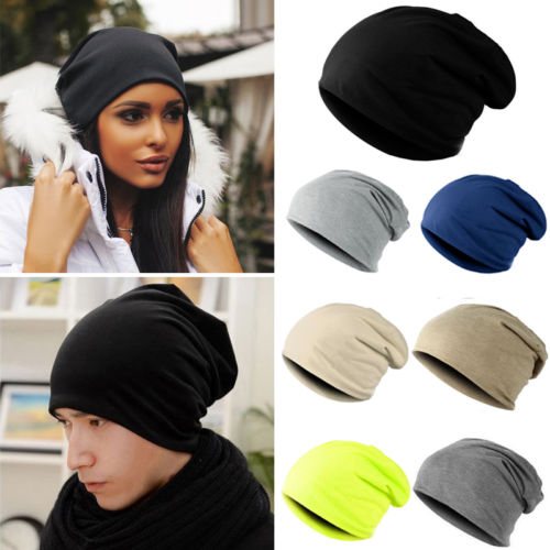 Unisex kvinder mænd strik vinter varm ski hæklet slouch hat hue hue oversize