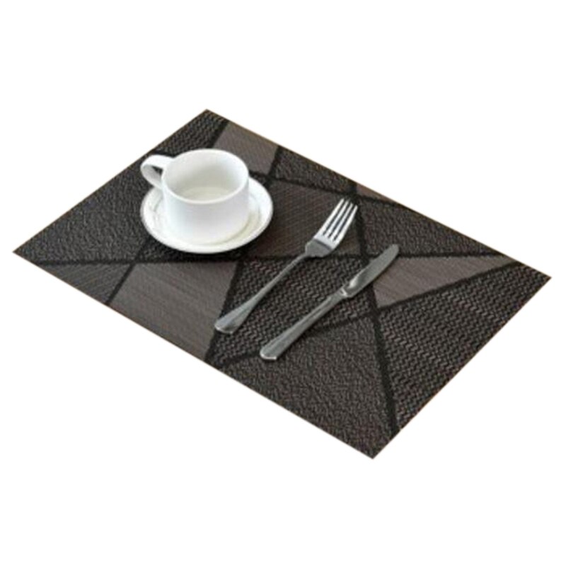 6 st europastil placemat vattentät dekorationsmatta värmebeständig matta maträtter coaster porslin matta för bord svart