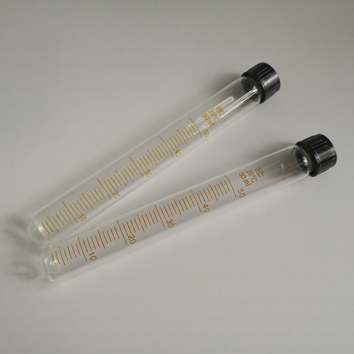 10pcs 50ml Graduation Glass Test Tube Round Bottom Graduated Centrifuge Tube With Silicon Rubber Liners Autoclavable