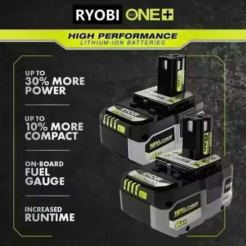 Wysokowydajna bateria litowa RYOBI ONE+8,0 Ah, bez efektu pamięci, niskie samowyładowanie, odpowiednia dla wszystkich narzędzi ONE+narzędzi