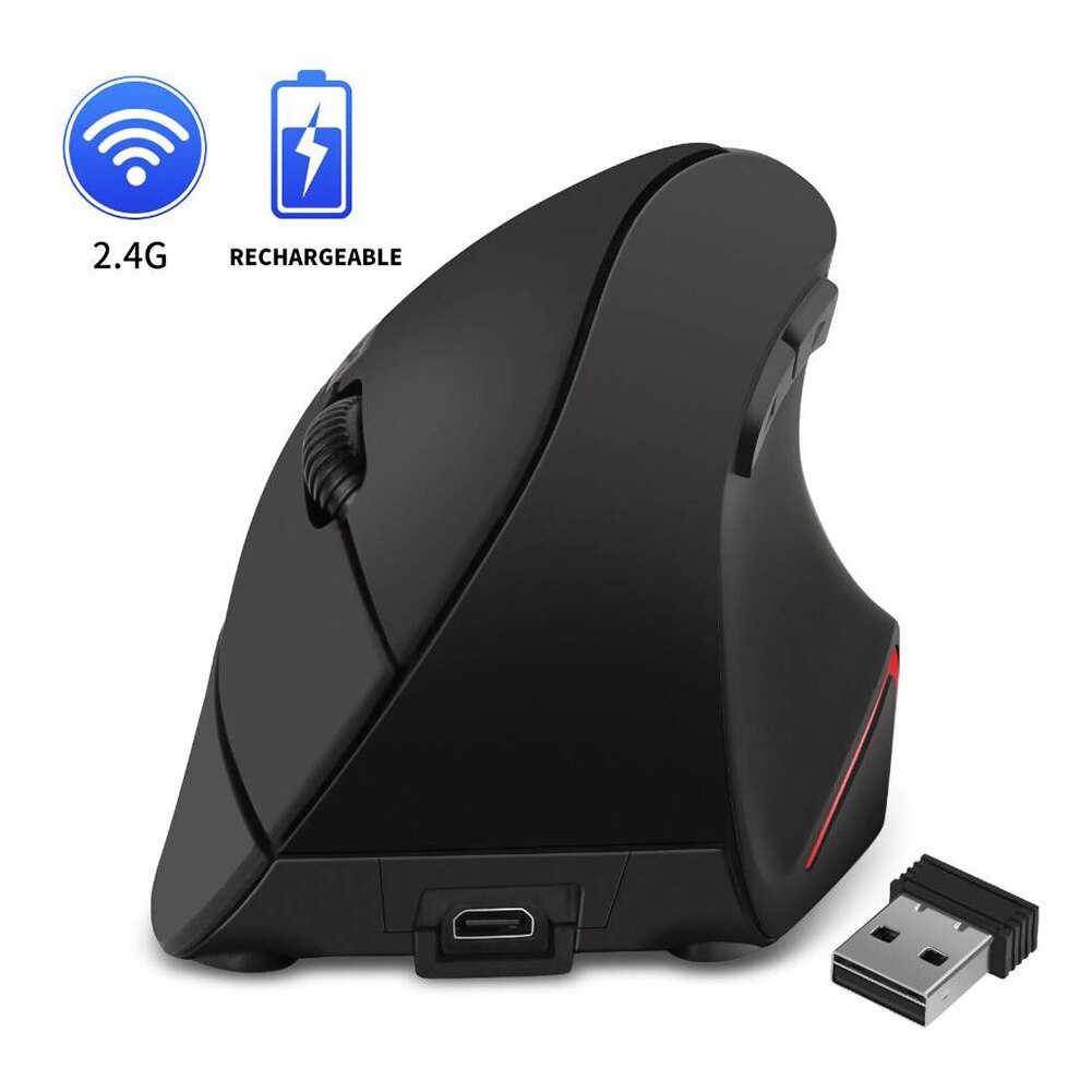2400DPI Handheld Mice USB Receiver Wireless Vertical Mouse Computer Gamer Wireless Mouse for Home Office Gamer