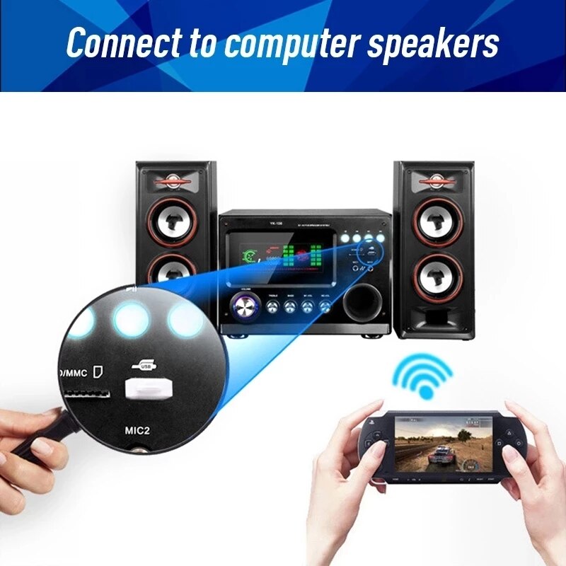 MAIS USB Bluetooth Receptor de Musica Estereo Sm Fio Adaptador de Audio Dongle Kit Microfone Embutido Para Alto-Falante Para