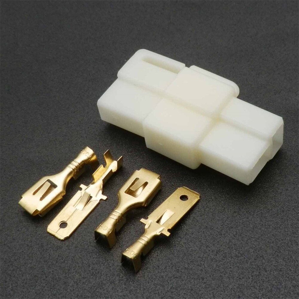 10 Pieces/lot 2 Way 6.3mm Electrical Multi Plug Connector Terminal Block Pin Wiring