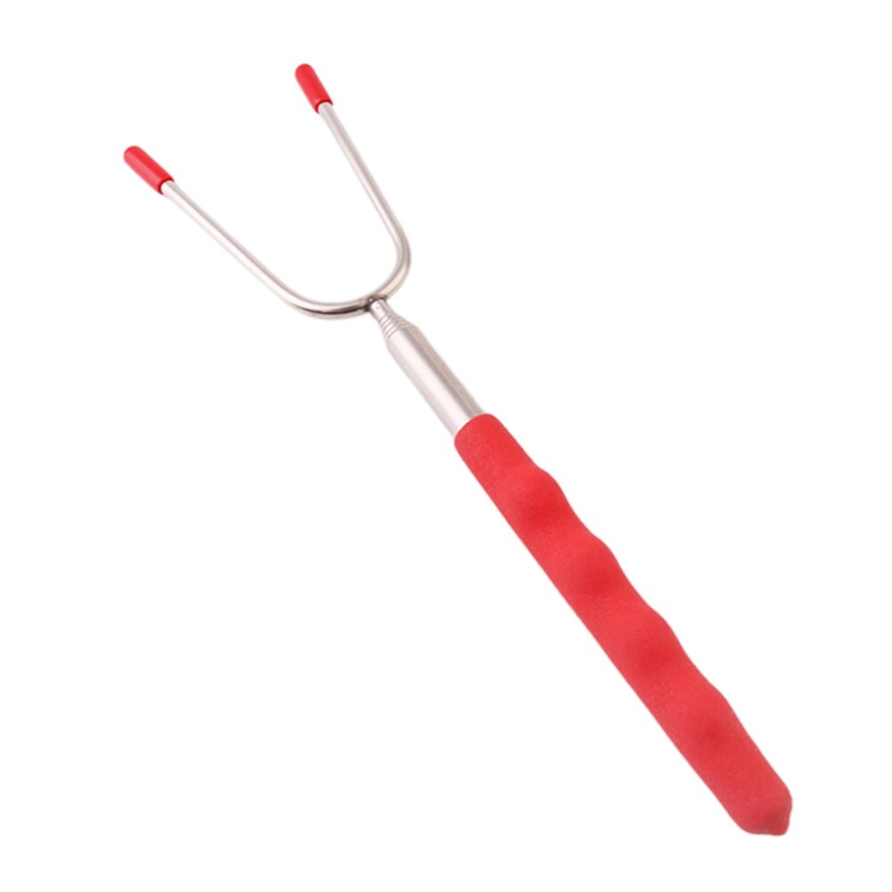 Set Van 5 Telescopische Roosteren Sticks Antislip Rvs Spiesjes Bbq Smore Vorken Met Silicon Handvat Kampvuur Koken utens