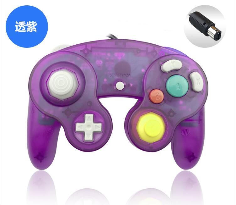 Transparente farbe für ngc gamepad ein-tasten-kabel-gamecontroller-joystick für g-amec-ube für gc: Transparent lila