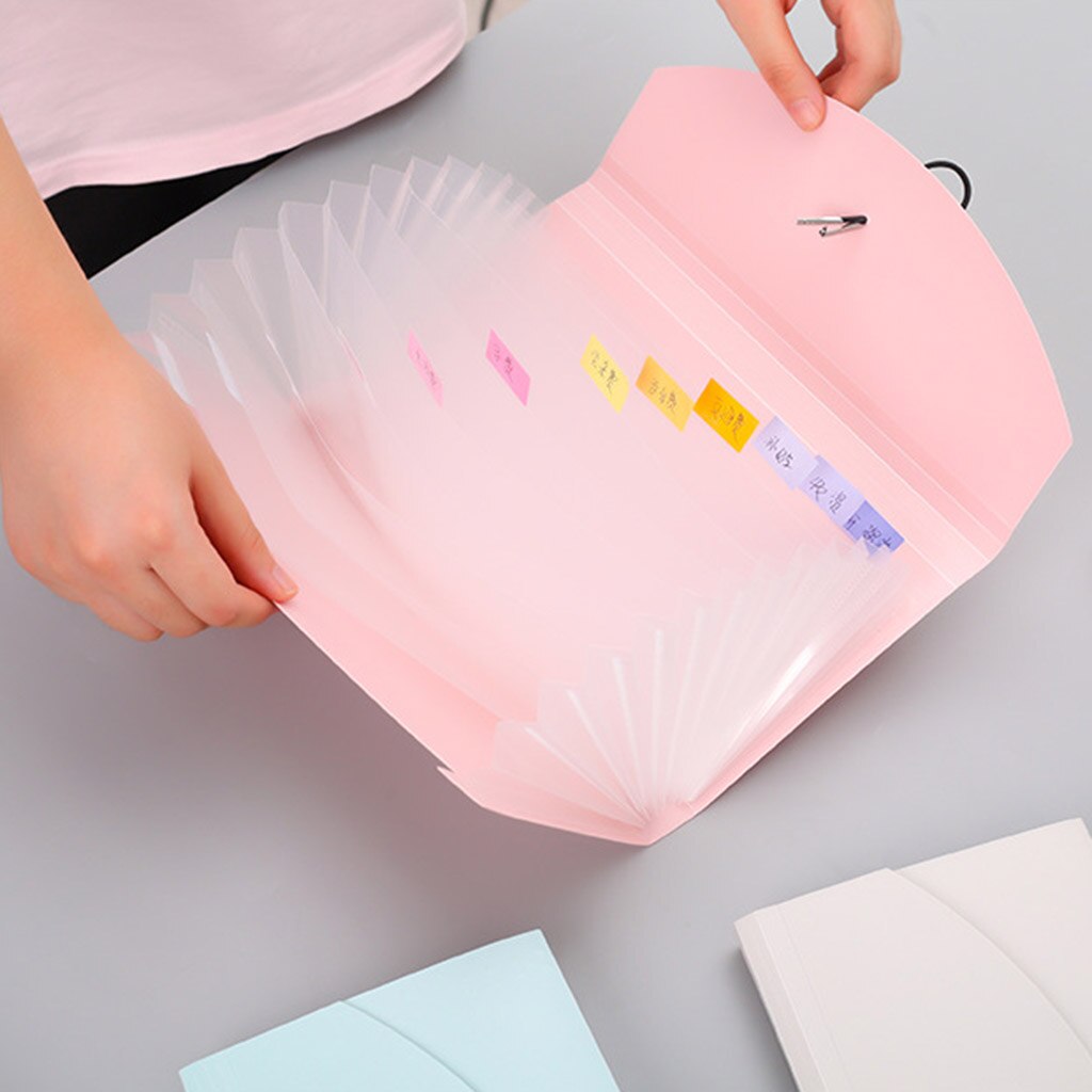 B6 Expanding Document Folders with Tabs Spring Button Closure Portable B6 Document Holder 13 Pockets for Office Home