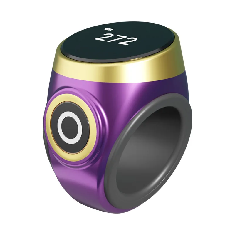 Nuovo contatore di conteggio digitale elettronico con pressa manuale Contatore di conteggio dell'idea dell'anello ricaricabile con punti portatili in stile etnico: Viola