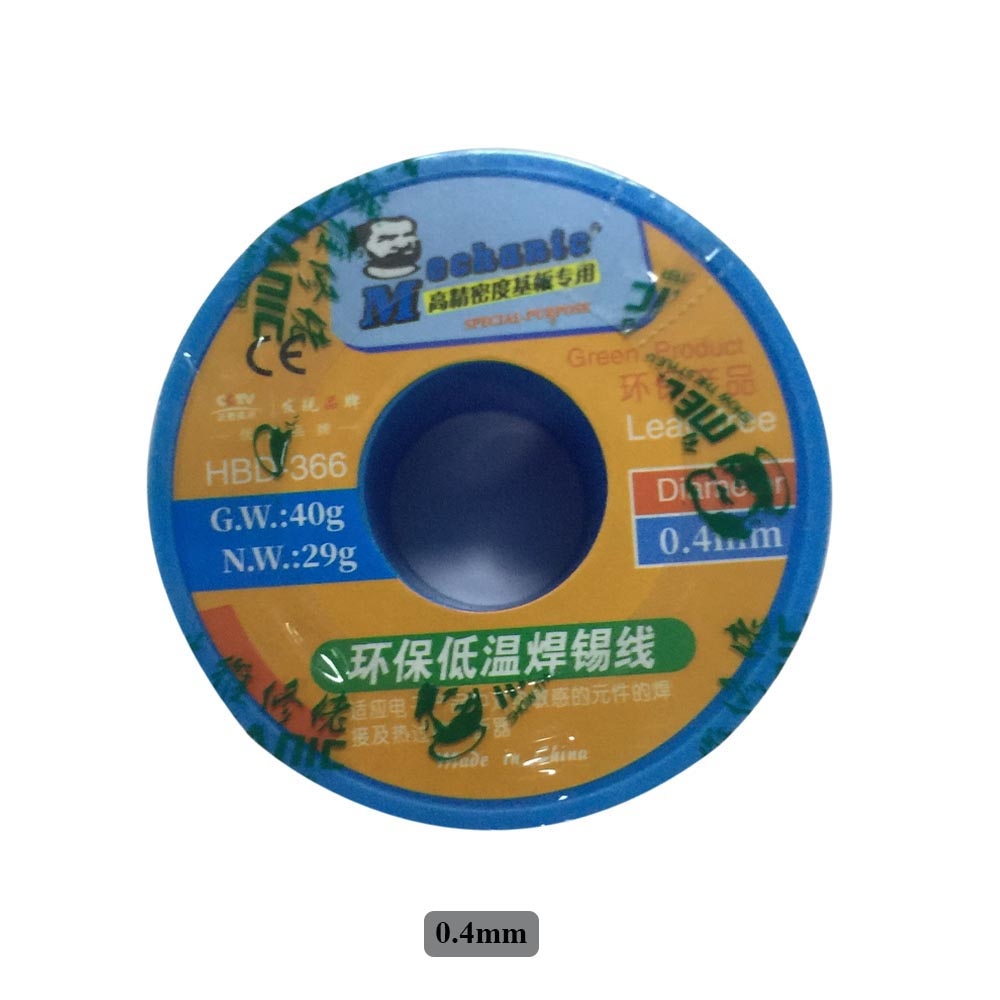 Fil à souder, fil en étain 0.3/0.4/0.5/0.6 MM, Flux de solage, fil de soudure à souder, fer à souder sans plomb, basse température, fil en étain: 0.4