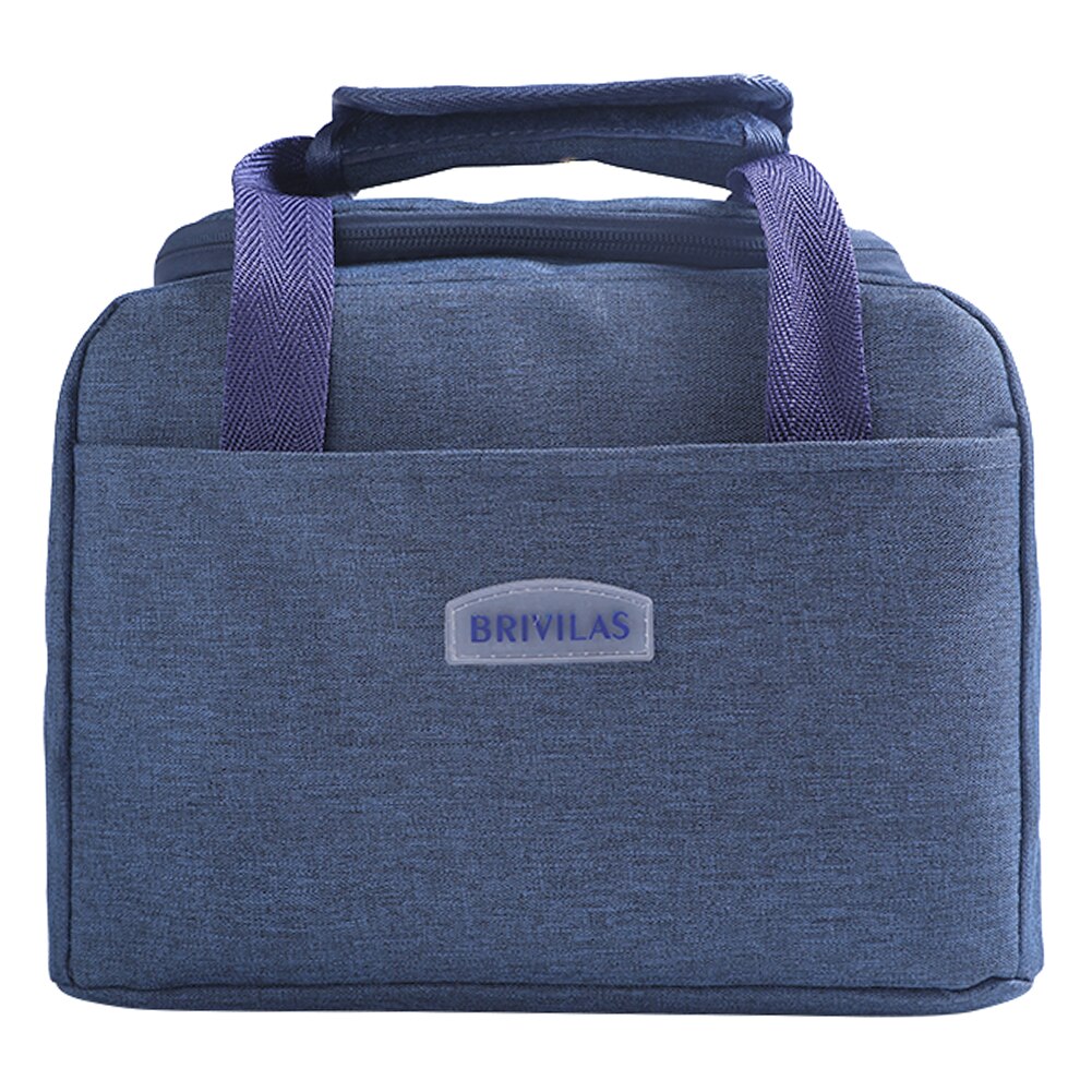 Portable Lunch Bag Thermal Insulated Lunch Box Tote Cooler Handbag Bento Pouch Dinner Container Mom Baby Food Storage Bags: Blue
