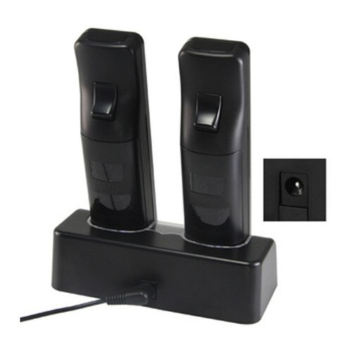 Zwart Dock Station Charger + 2 Batterij Packs voor Nintendo Wii Remote Controller