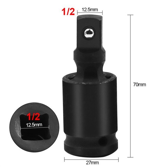 1/3pcs 360 Degree Swivel Knuckle Joint Air Impact Wobble Socket Adapter Hand Tool 1/2 3/8 1/4: 1 2