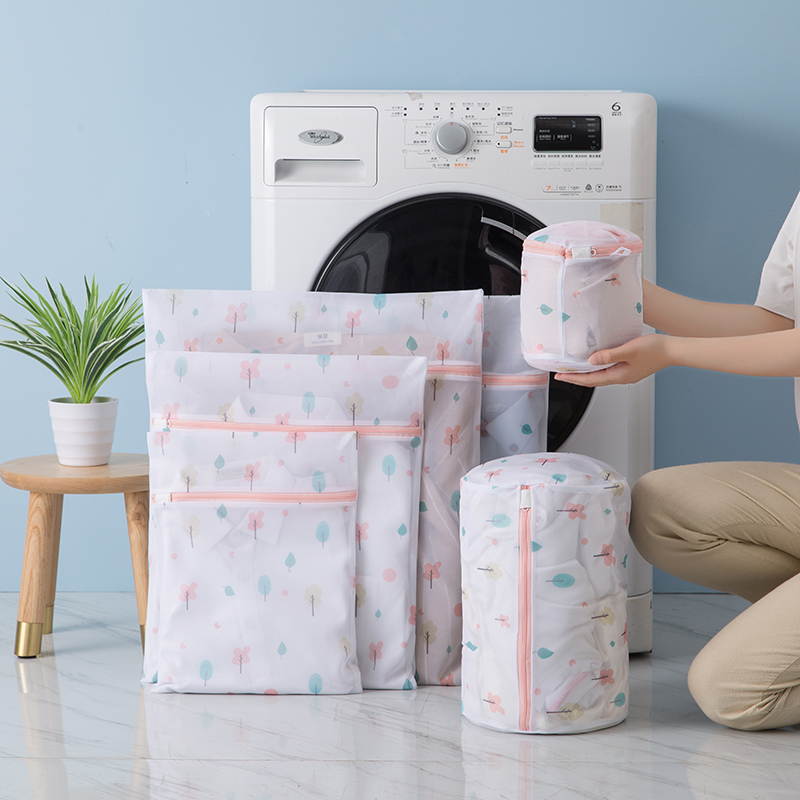 Wäschesack, feinmaschig, niedlich bedruckt, Waschbeutel für Waschmaschine, Kleidung, Organizer, Unterwäsche, BH, sauberer Korb, mehrere Größen