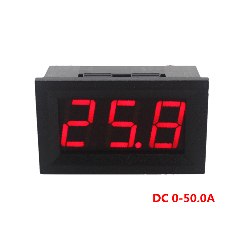 Mini Digital Amperemeter Ampere Aktuelle Panel Meter DC 50A 9 V 12 V 24 V 28 V Rote Led-anzeige 0,56 "3 Ziffern Vier Drähte