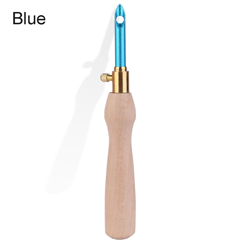 Kit de herramientas de punzón, aguja de punzón y enhebrador de aguja de bordado, herramientas de punto de cruz para tejer, 11 piezas: Woodle Handle-Blue