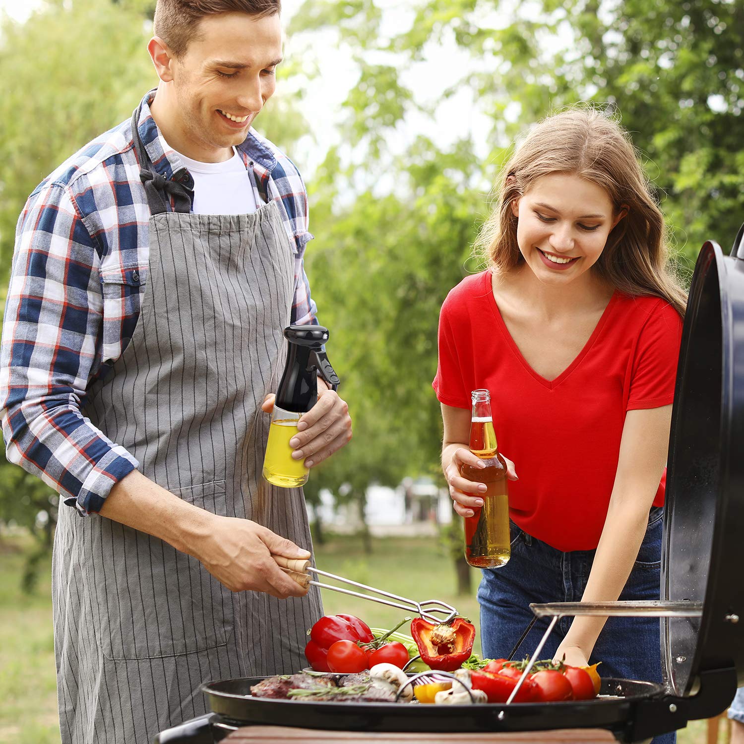 Oliesprøjte til madlavning, fødevaregodkendt olivenoliesprøjte  , 210ml premium olieflaske, der er meget brugt til airfryer bbq bagning camping