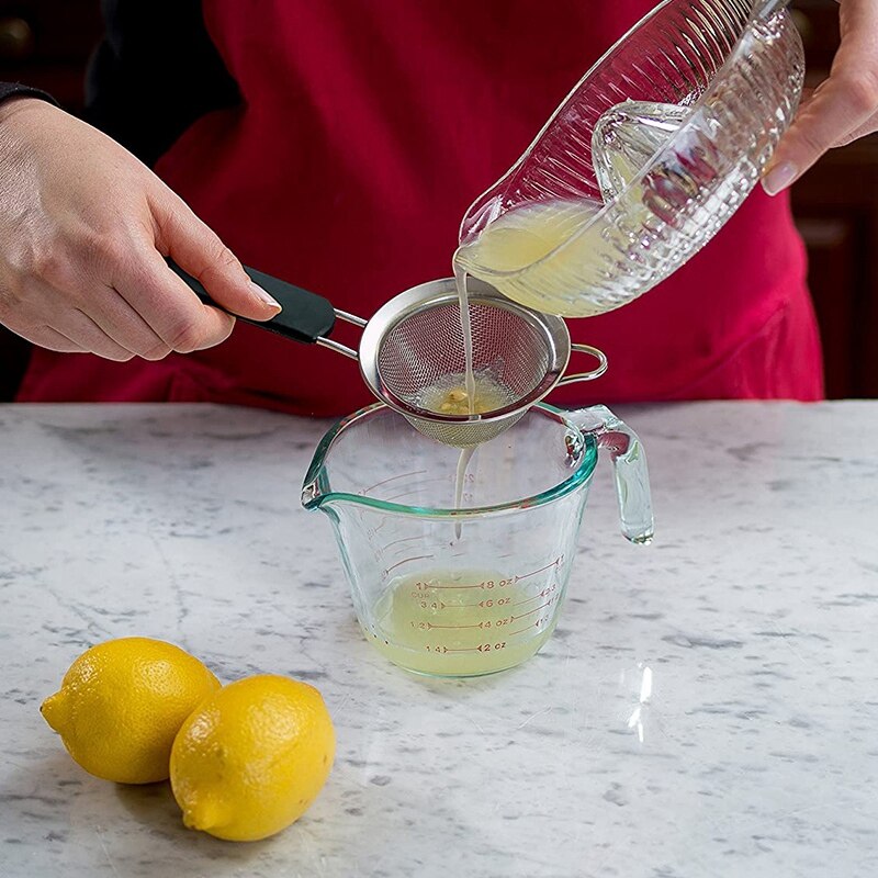 Stainless Steel Fine Mesh Strainers. Set Of 3 Graduated Sizes Strainer Wire Sieve With Insulated Handle For Kitchen