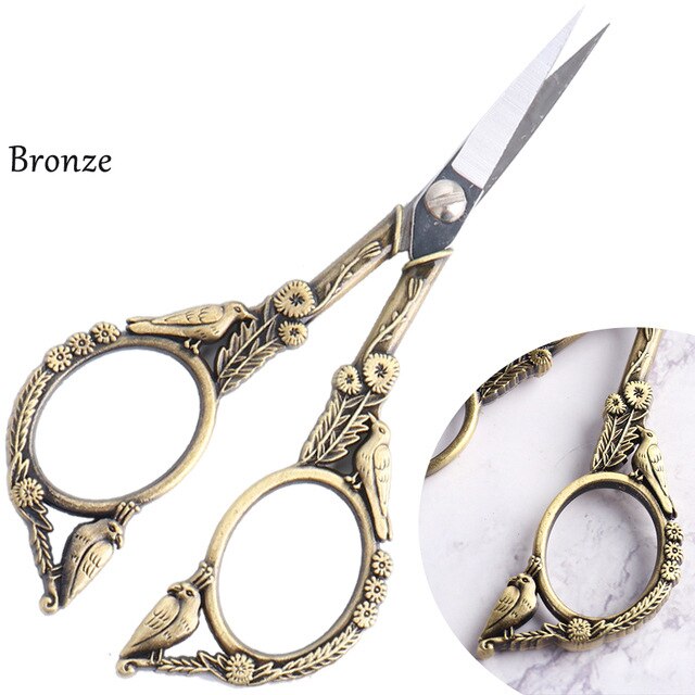ANGNYA 1Pc Europäische retro Vogel Schere Edelstahl Pfau Phönix Nagel Schere machen-hoch Cutter Multi-Funktion Manikübetreffend Werkzeug: Bronze-