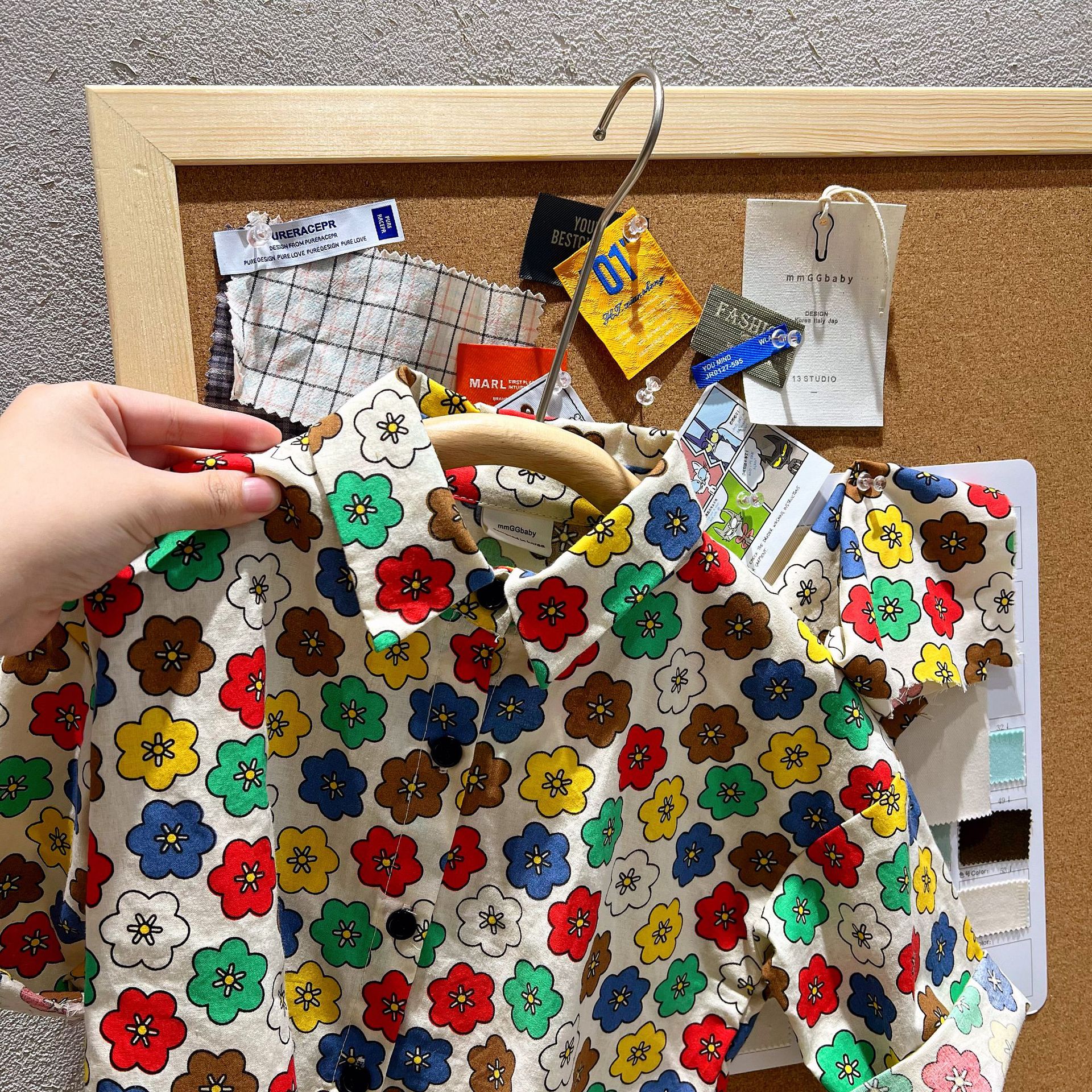 9890B abbigliamento per bambini camicia da ragazzo primavera autunno 2022 nuova giacca da camicia da ragazza coreana a maniche lunghe 2-9 anni camicette da bambino