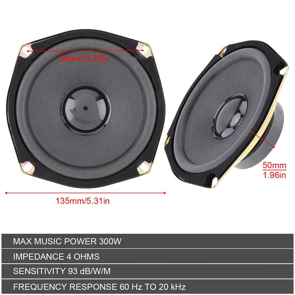 Enceintes Coaxiales Vibe Brillant 5 V7 13,3 Cm 2 Voies 420W Max Pour Voiture