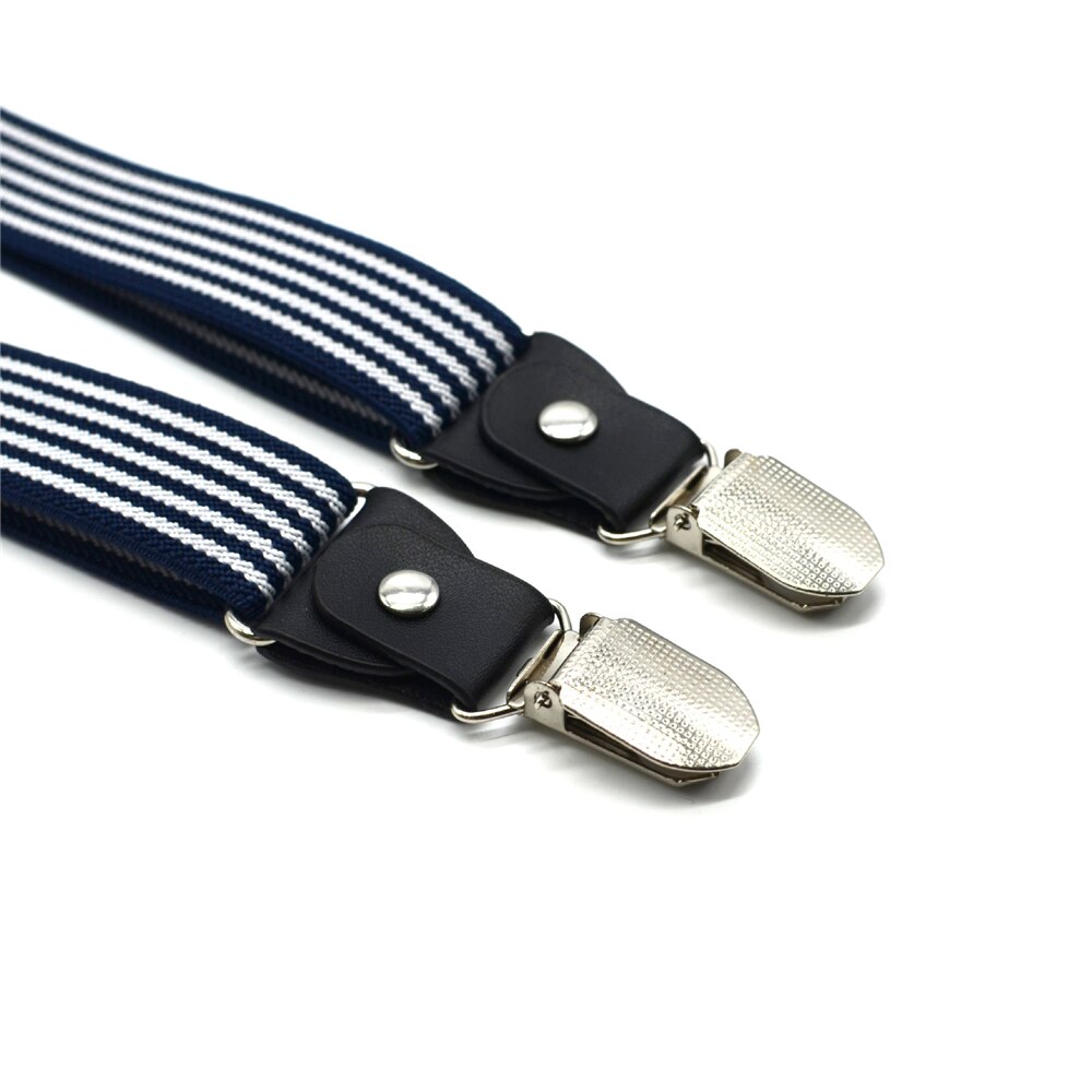 Mens Suspenders Bowtie Set Male Trouser Suspender Pants Navy White Striped British Vintage Wedding Shirt Braces for Men