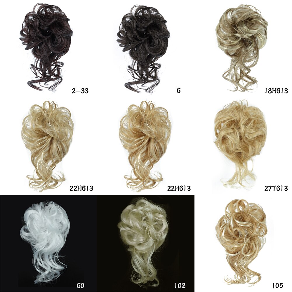 Hairstar Bun Extensions Rommelig Krullend Elastische Haar Scrunchies Haarstukjes Synthetische Chignon Donut Opgestoken Haar Stukken Voor Vrouwen Meisjes