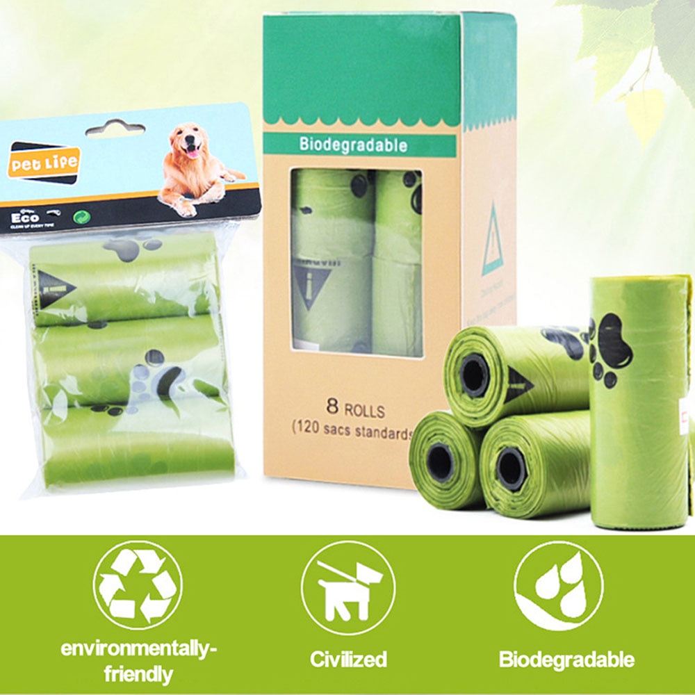 3/8 Rolls Dog Poop Bags Biodegradable Compostable Eco Friendly Dog Waste Bag Outdoor Pet Cat Degradation Disposable Garbage Bag