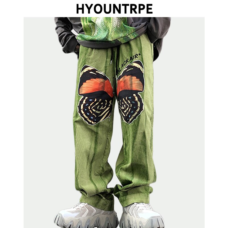 Pantalon imprimé papillon tie-dye irrégulier pour – Grandado