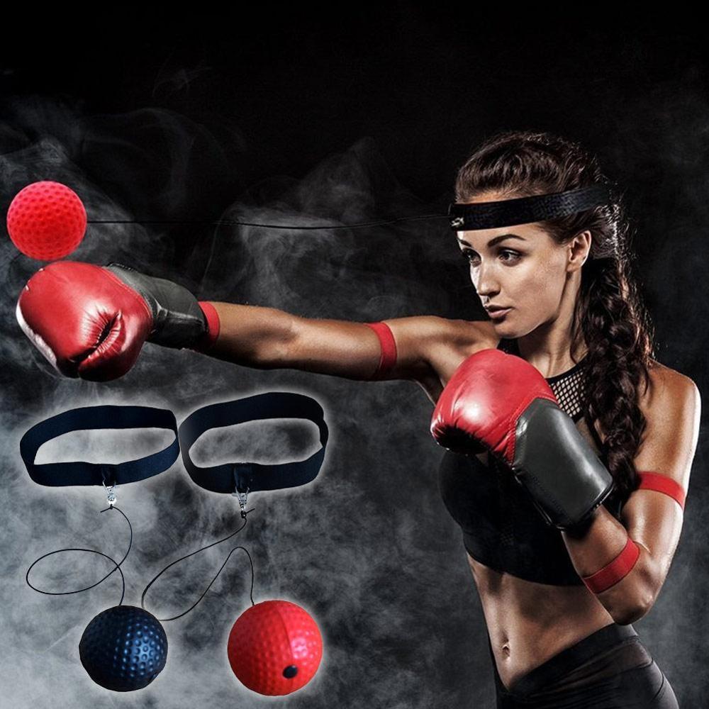 Boksning kampbold tennisbold med pandebånd til reflekstræning i speedball reaktion boksning