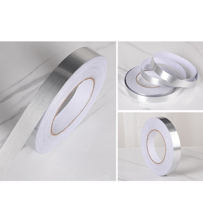 0.5/1/2*5000Cm Zilver/Goud Lijm Vloer Tegel Strip Naad Sticker Waterdicht Muur Afdichtingstape Koper folie Tape
