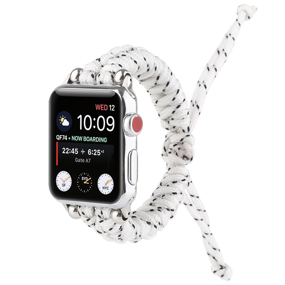 Nylon Geweven Horlogeband Voor Apple Horloge Iwatch 12 3 4 5 Band 44Mm 42Mm 40Mm 38mm Parachute Touw Buiten Armband Riem
