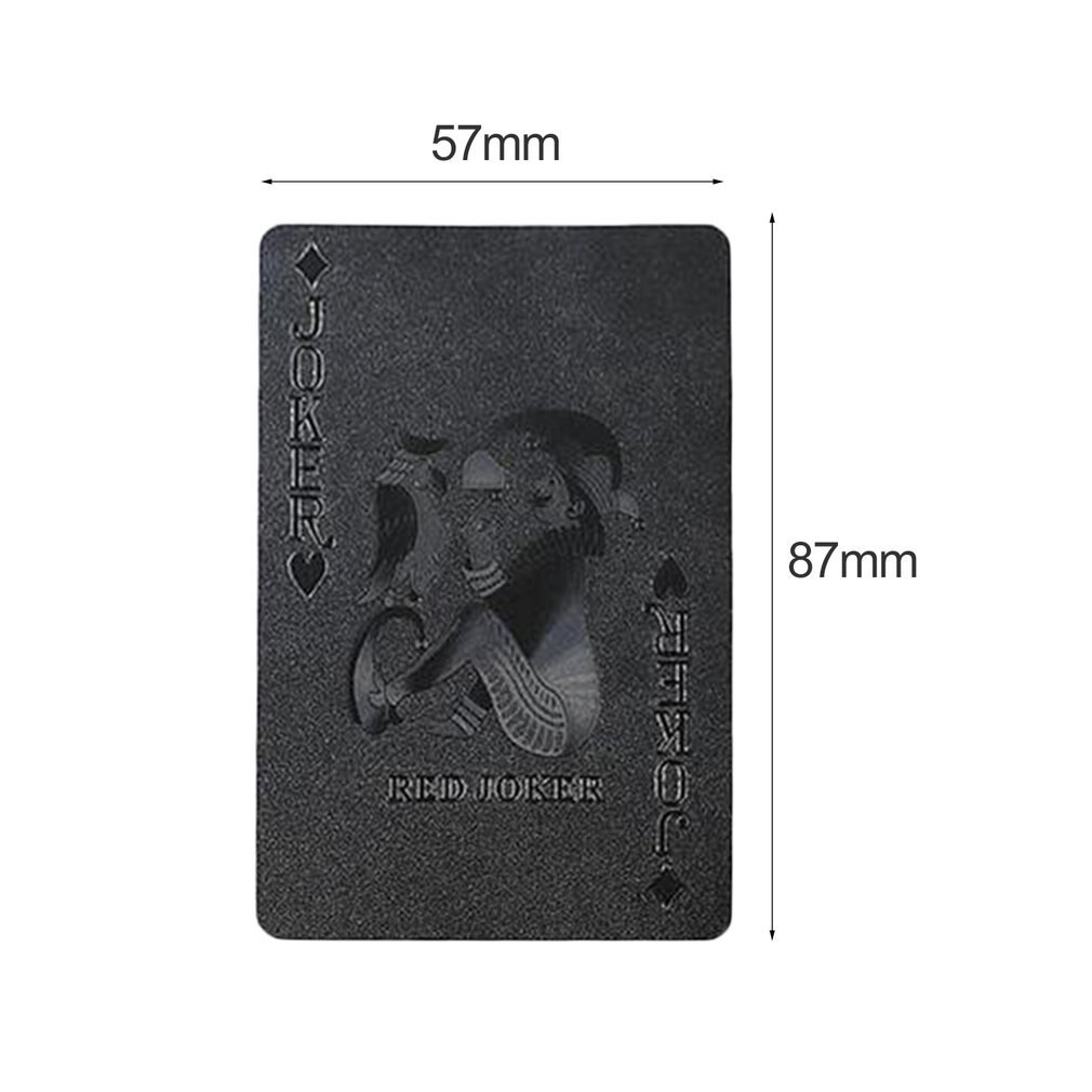 54 teile/paket Gold Folie Poker Neuheit Sammlung Wasserdichte PVC Kunststoff Spielkarten Set Einfarbig Schwarz Brettspiel