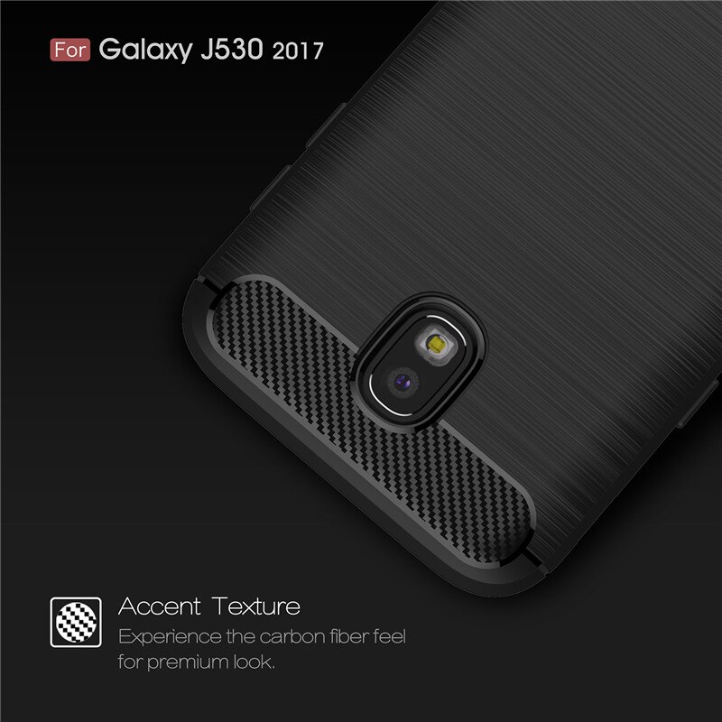 Whyes-Funda de fibra de carbono para Samsung Galaxy J5 , funda de silicona suave TPU a prueba de golpes para Samsung J5 , J530