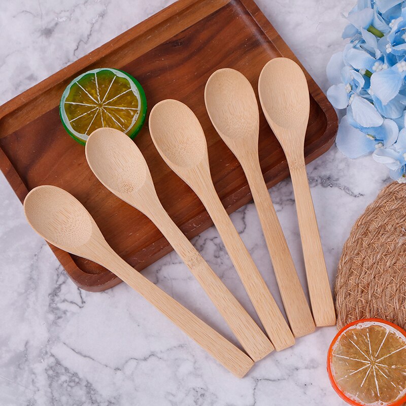 5 Stks/partij Bamboe Jam Lepel Ecofriendly Servies Bamboe Scoop Koffie Honing Thee Stirrer Baby Honing