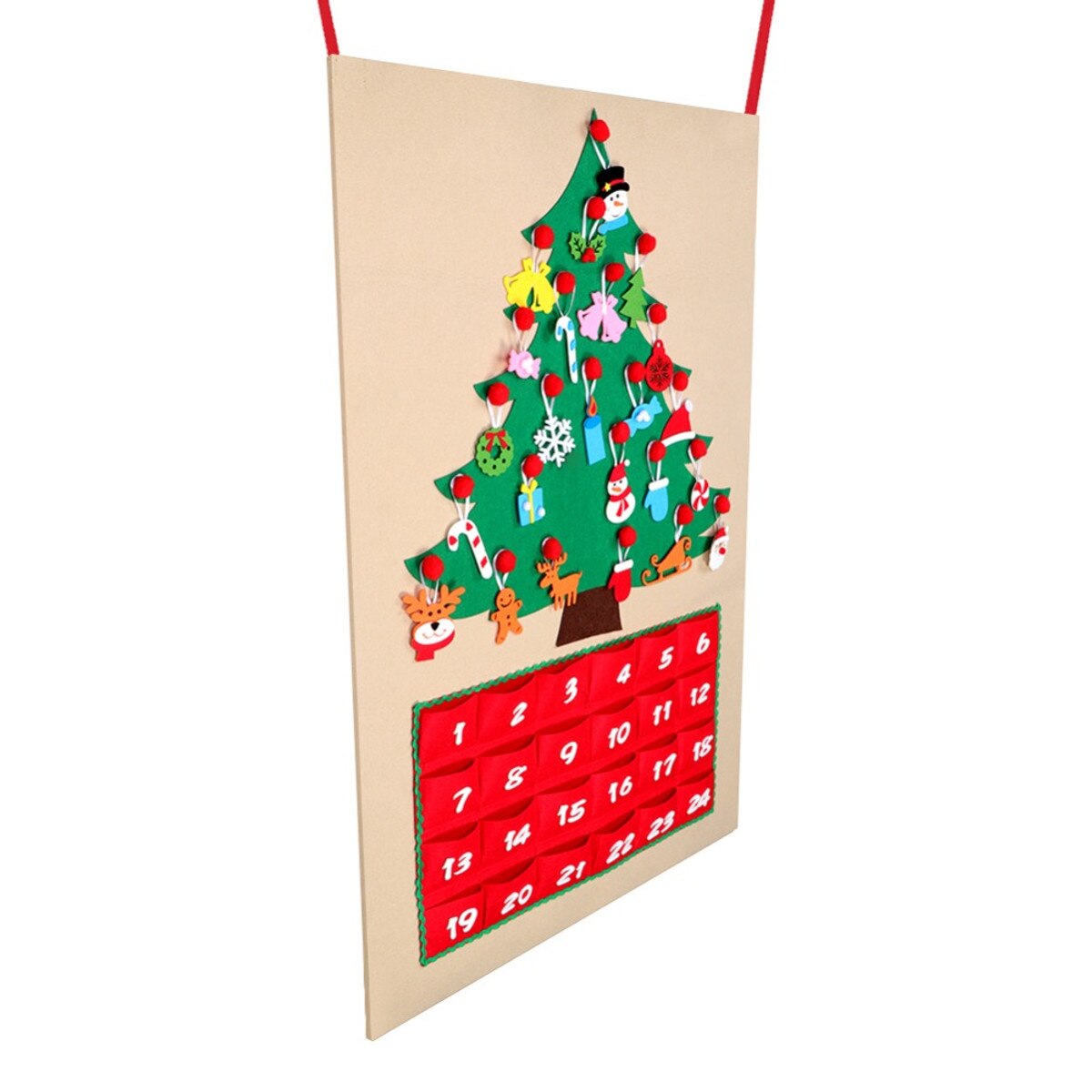 Felt DIY Christmas Tree Advent Calendar Birthday Advent Calendar Fabric Advent Calendar with Pockets Year Decor