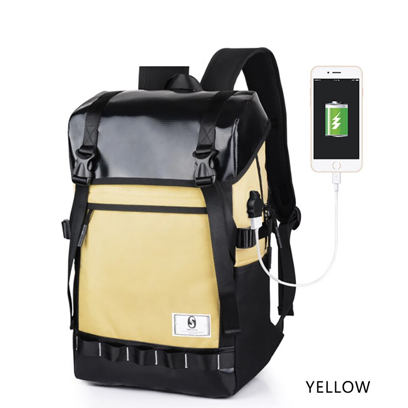 Backpack Anti theft 15.6/17 Inch Laptop Bag Male Backpack Waterproof Backbag Large School Mochila Cool Bag PRAJNA: Yellow