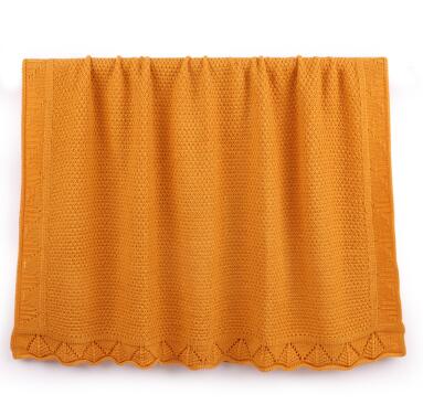 Baby tæppe strikket nyfødt swaddle wrap tæpper super blødt barn spædbarn sengetøj dyne til seng sofa kurv klapvogn tæpper: 82 w 392 orange