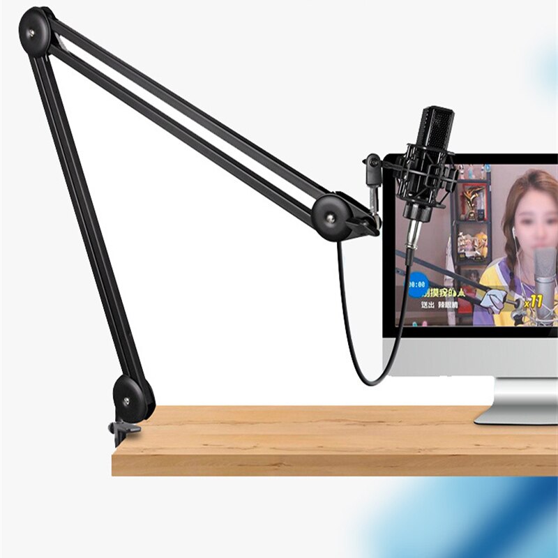 Microphone Boom Arm Stand Heavy Duty Adjustable Suspension Scissor Spring Built-in Mic Stand For Blue Yeti Blue Snowball Bracket