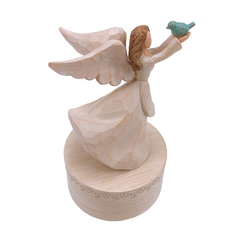 Hand-painted Engraving Music Box Lucky Angel Classic Melody Birthday Festival Musical Mother's Day: Angle Love
