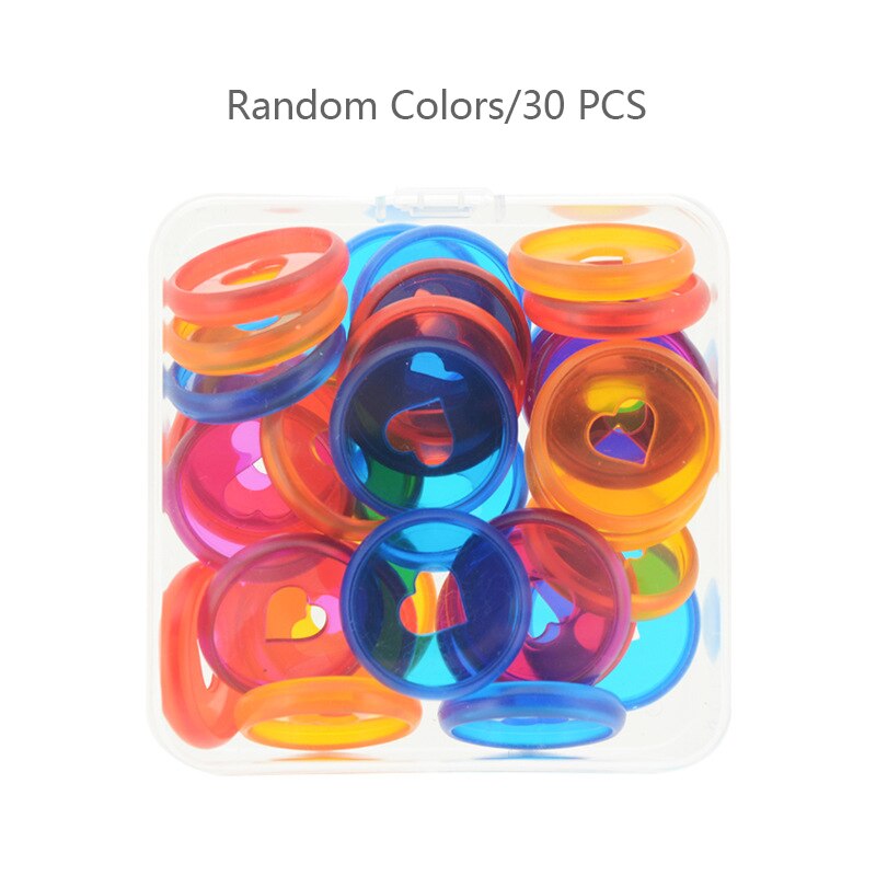 30Pcs 28Mm Hart Binding Ring Diy Kleurrijke Paddestoel Gat Bindmiddel Ronde Binding Disc Notepad Plastic Gesp School Kantoor levert: Random Colors-30pcs