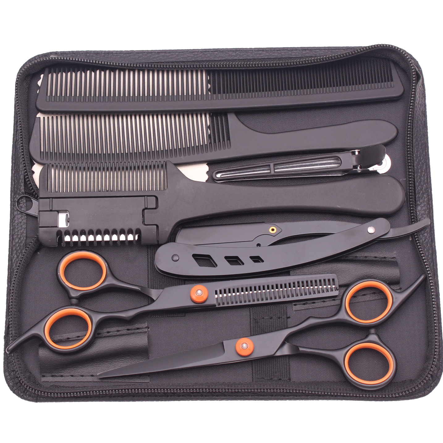 Tijeras de pelo de 6,0 pulgadas, tijeras de corte profesionales, adelgazamiento, peluquería, corte de pelo, peine, juegos de maquinillas de afeitar, salón, peluquero y hogar, triangulación de envíos: Multicolor