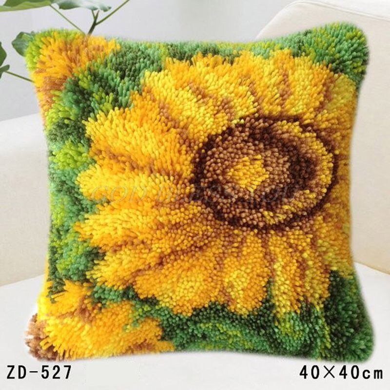 Flowers Grass Coarse Wool Latch Hook Kits DIY Cross Stitch Carpet Embroidery Plant Series Segment Embroidery DIY Rug Hooking Set: 527