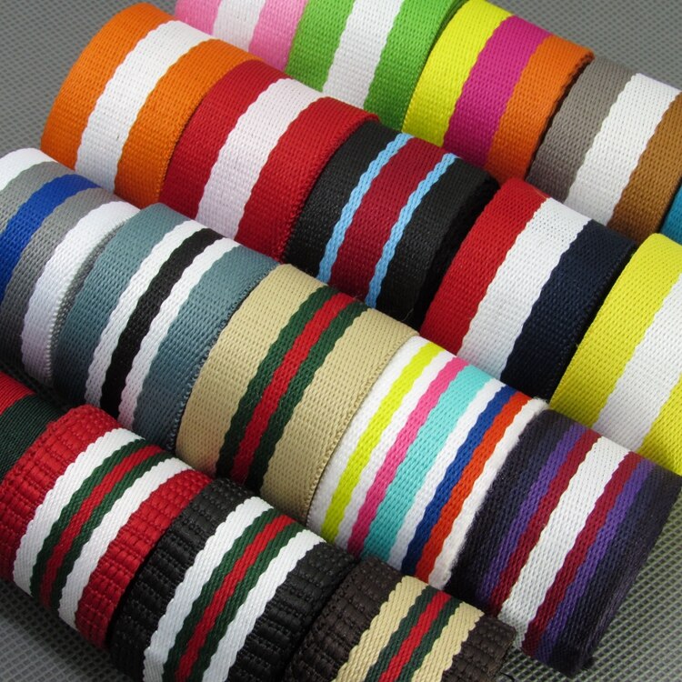 Sangle de 32mm largeurs pour sacs, bagages, vêtements, ceinture, ruban épais, sangles colorées, 5 mètres/lot , 19 couleurs