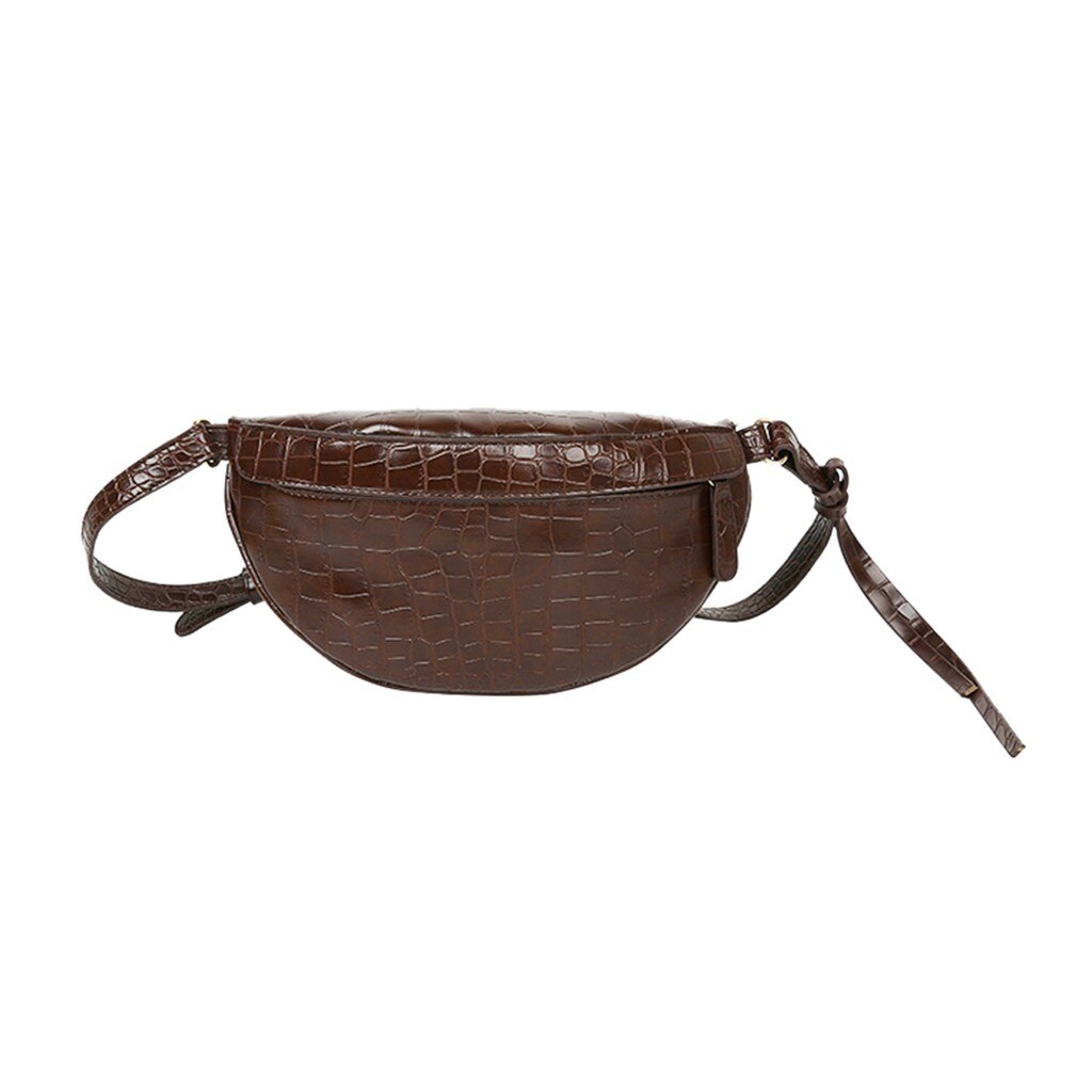 Women's PU Canvas Shoulder Bag - 27cm - Solid Pattern - Zipper Messenger Chest Waist Phone Bag: Coffee